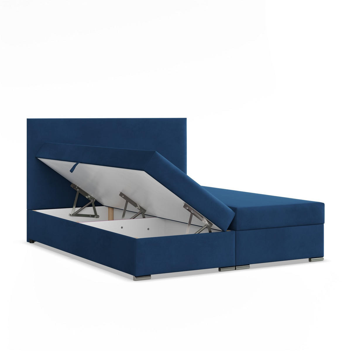BOXBETT MIT KOPFTEIL 160x200 ELDA, Blau - Dunkelblau, Textil (160/200cm) - Mebligo
