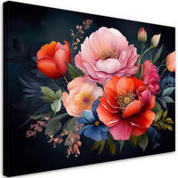 WANDBILD farbige blumen pflanzen - Multicolor, Textil (60/40cm) - Feeby