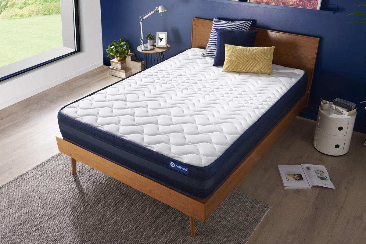 MATRATZE Actiflex tech Taschenfederkern und Memory-Schaum 120 x 195 cm h4 - Weiß, Textil (120/195cm) - ACTISOM