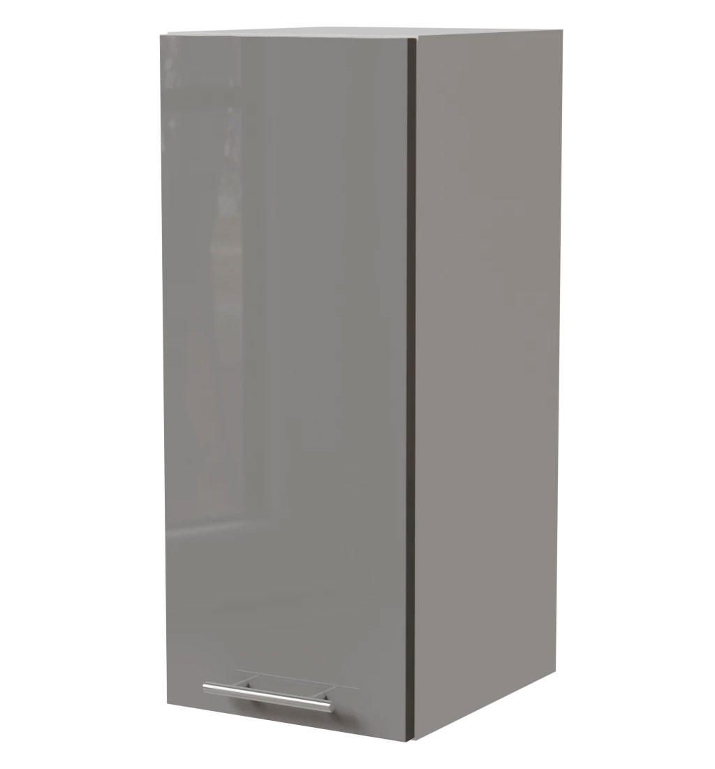 KÜCHENHÄNGESCHRANK Essen W2/20 Grau Hochglanz / Weiß Matt 20 / 32,5 / 72cm - Weiß/Grau, Holz/Holzwerkstoff (20/72/32.5cm) - Feldmann-Wohnen