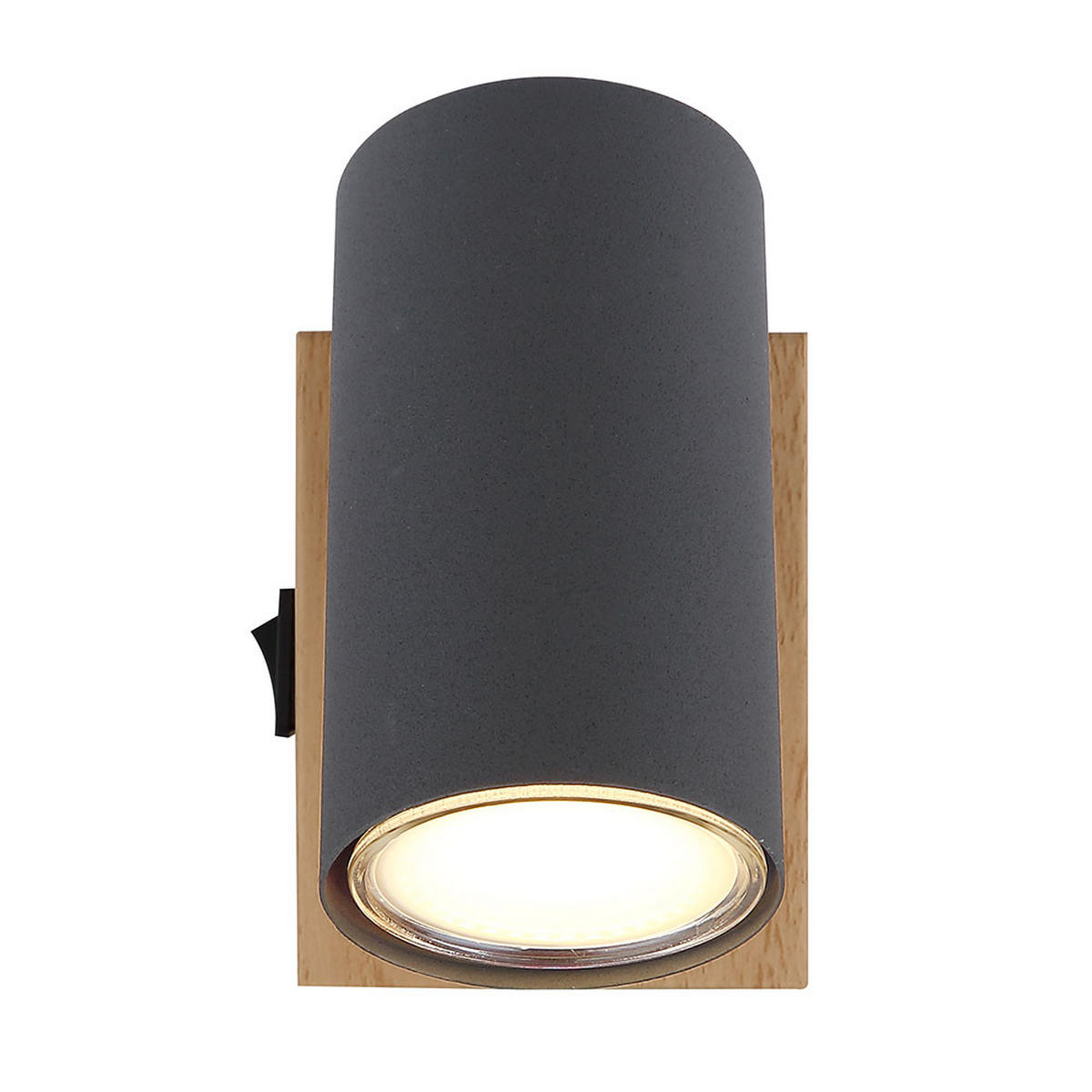 WANDLEUCHTE Metall Holzoptik Grau beweglicher Spot - Grau, Metall (7/10/12cm) - Globo Lighting