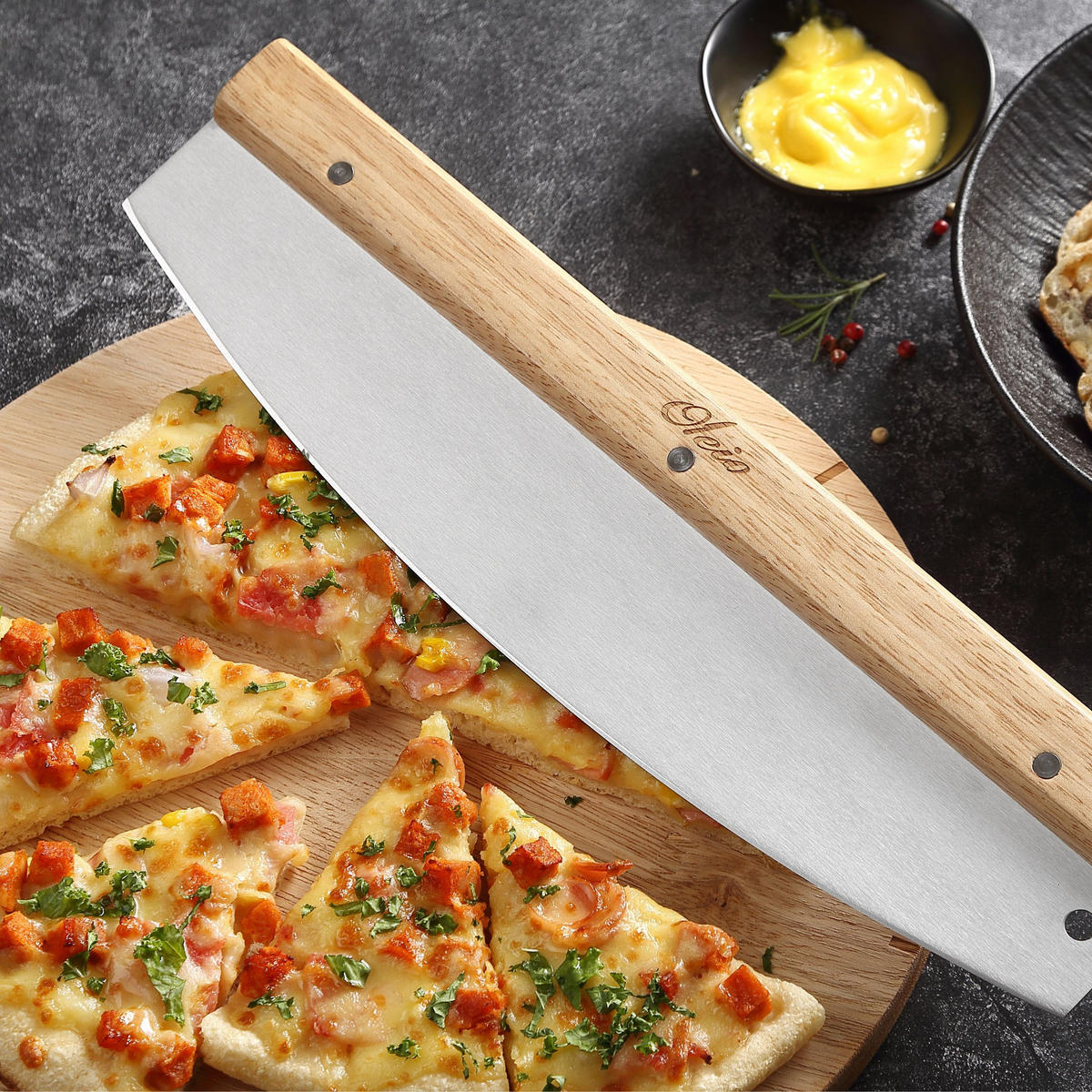 PIZZASCHNEIDER 35 cm - Braun, Holz (35/10/1cm) - Oleio