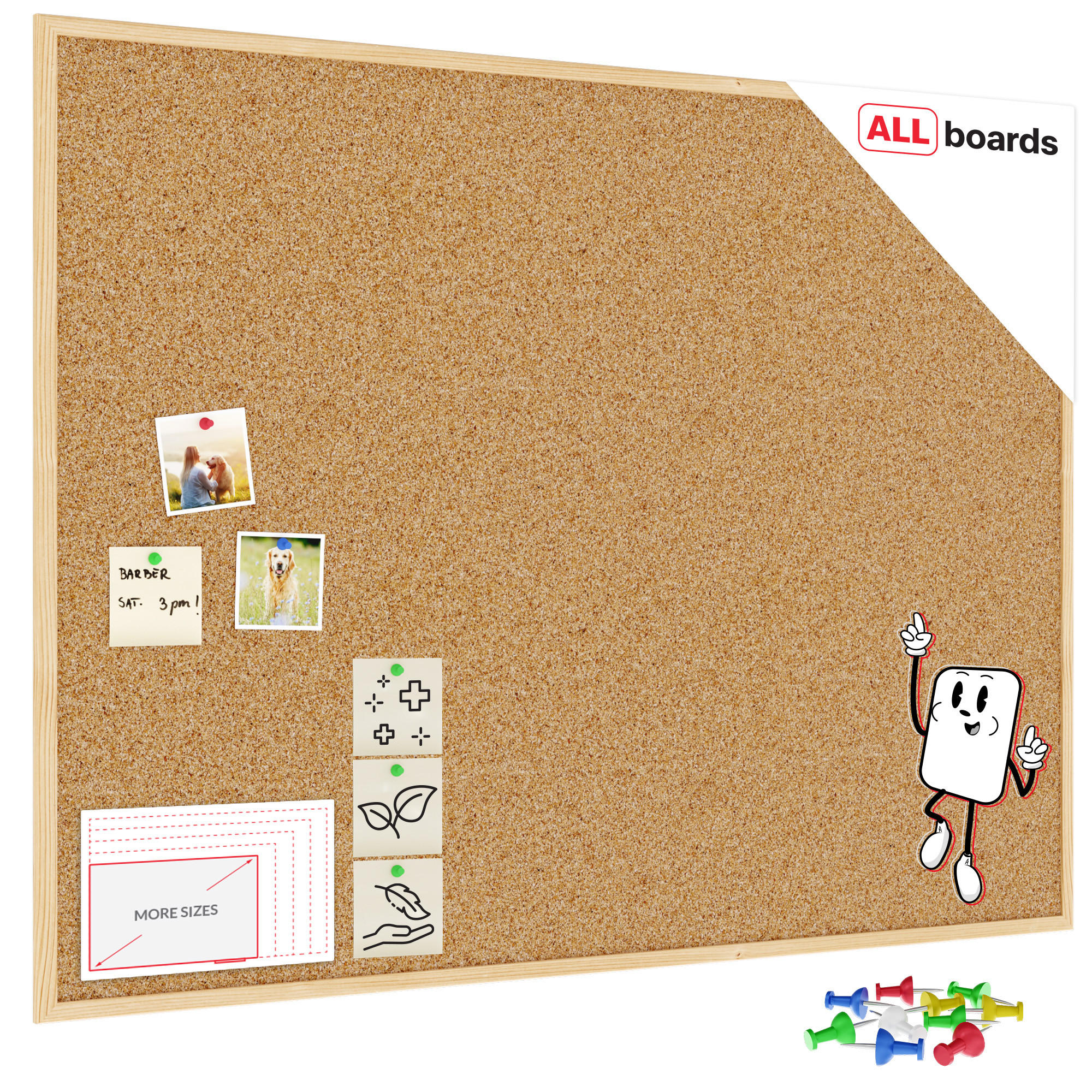 PINNWAND mit Naturholzrahmen 120x90cm - Braun, Holz (120/90/1.5cm) - ALLboards