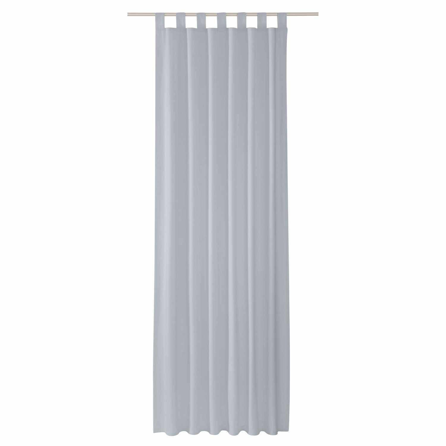 SCHLAUFENVORHANG IM UNI DESIGN DOVE Blickdicht - Silberfarben, Textil (140/0.5/255cm) - Tom Tailor