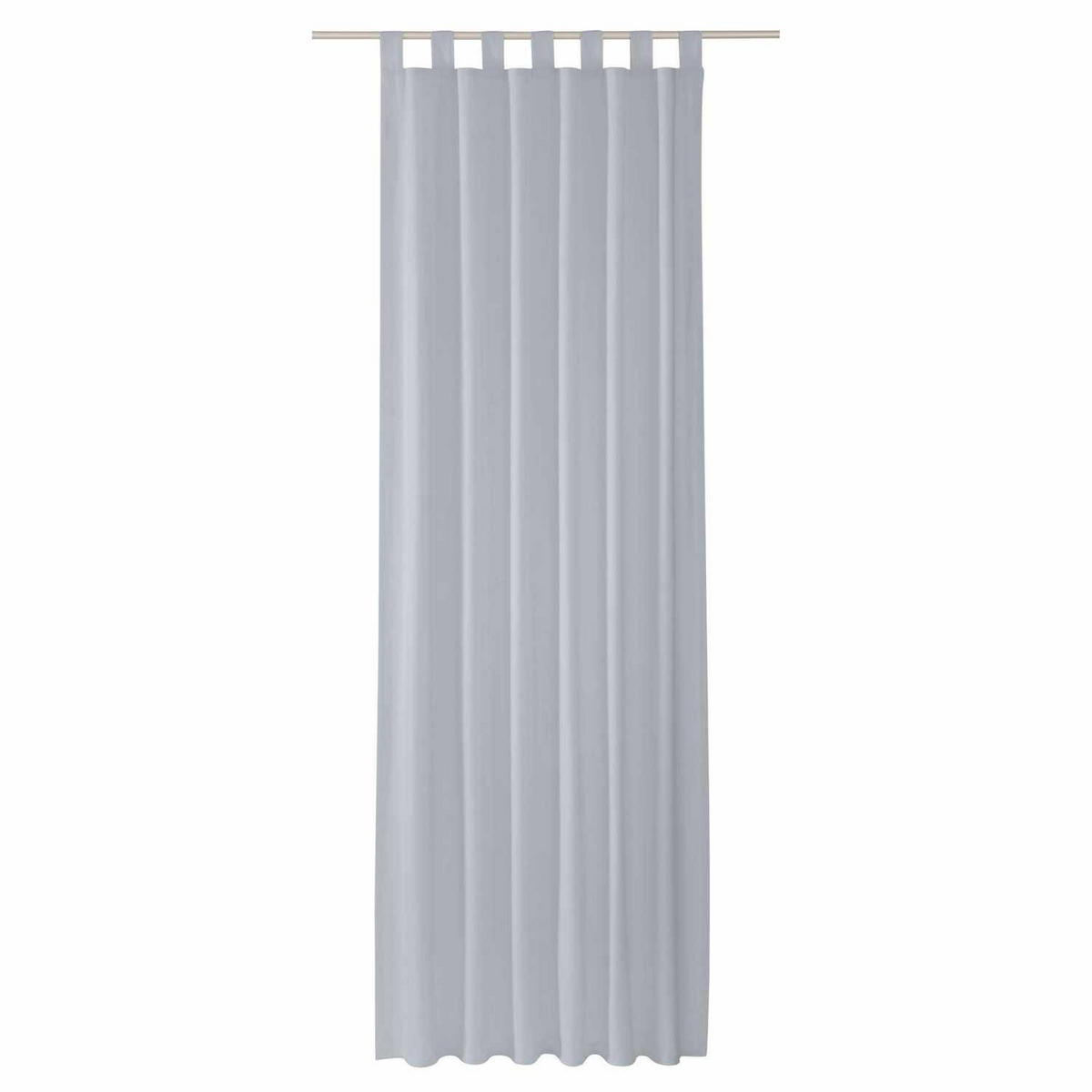 SCHLAUFENVORHANG IM UNI DESIGN DOVE Blickdicht - Silberfarben, Textil (140/0.5/255cm) - Tom Tailor