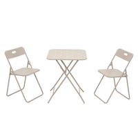 BISTRO-SET 60/60/73 cm beige aus Stahl klappbar - Beige, Metall - OKWISH