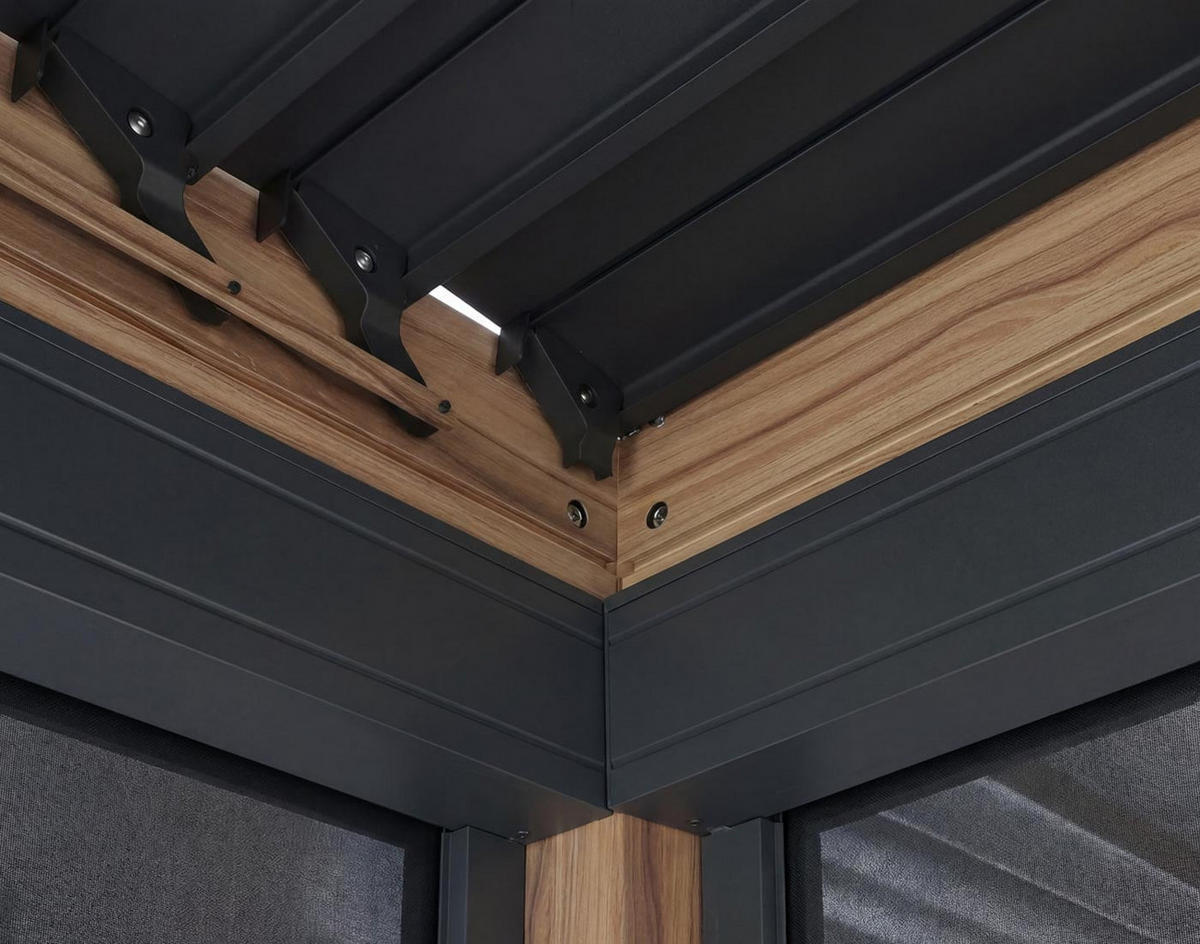 PERGOLA MIT SEITENWAND Braun - Braun, Metall (400/220/300cm) - MCW