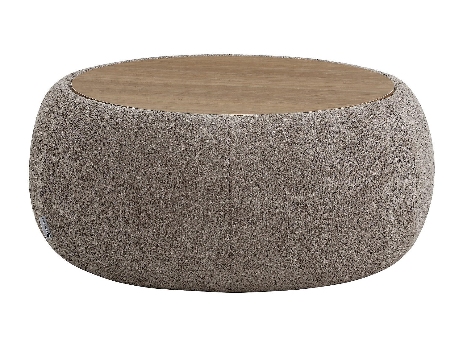 COUCHTISCH - 85 cm x 85 cm - Holz, Platte, Stoff - Taupe - SORIELI - Taupe, Holz/Holzwerkstoff (85/85/37cm) - Vente-Unique