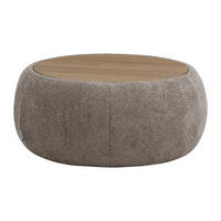 COUCHTISCH - 85 cm x 85 cm - Holz, Platte, Stoff - Taupe - SORIELI - Taupe, Holz/Holzwerkstoff (85/85/37cm) - Vente-Unique