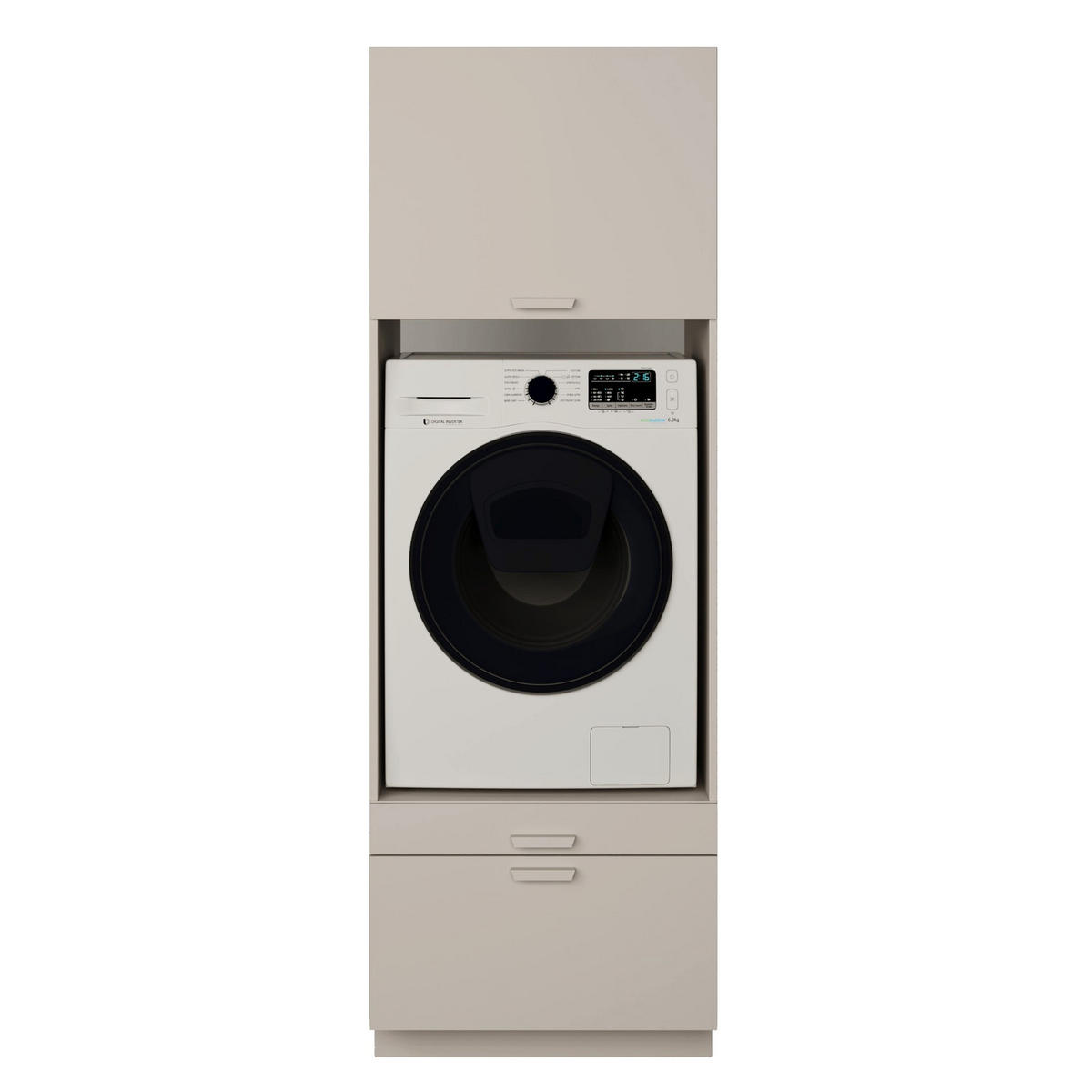 WASCHMASCHINENSCHRANK Holv Kaschmirgrau 68 cm - Taupe, Holzwerkstoff/Metall (67.5/200/66cm) - Selsey