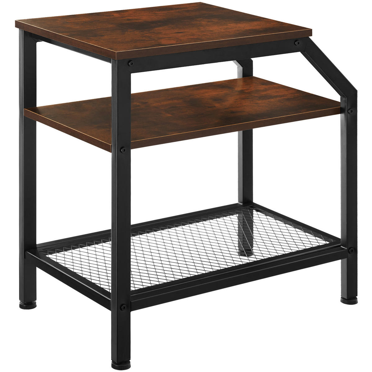 BEISTELLTISCH Plymouth,36,5 x 58,5 x 59,5 cm,Industrial Holz dunkel, rustikal - Rostfarben, Holz (58.5/36.5/59.5cm) - tectake