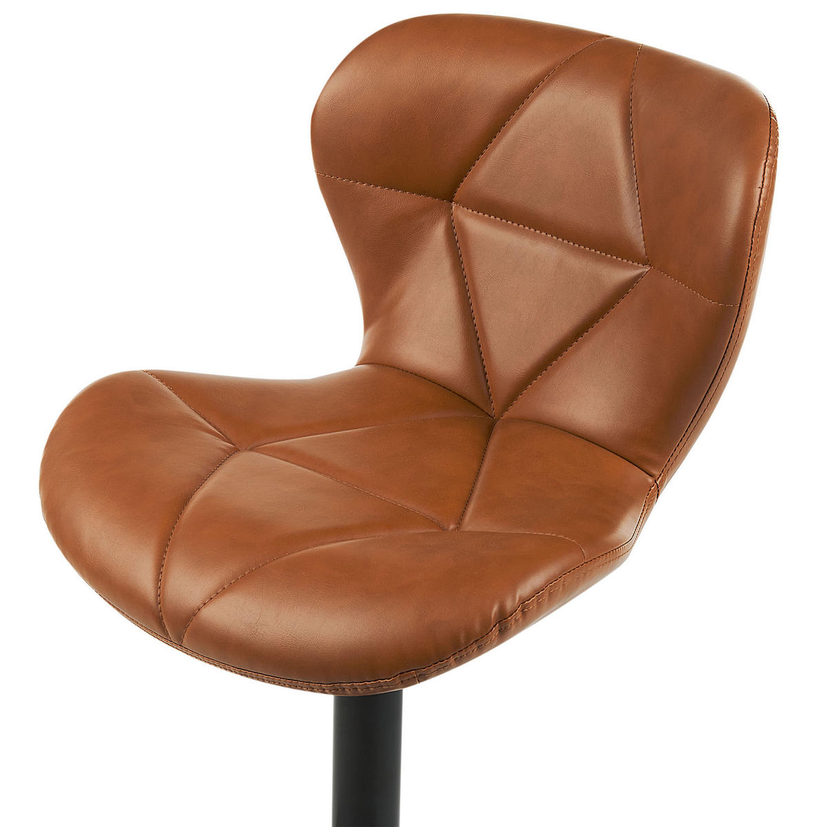 BARHOCKER 2er-Set Kunstleder goldbraun/schwarz höhenverstellbar Valetta - Schwarz/Braun, Kunststoff (46/89/51cm) - Beliani