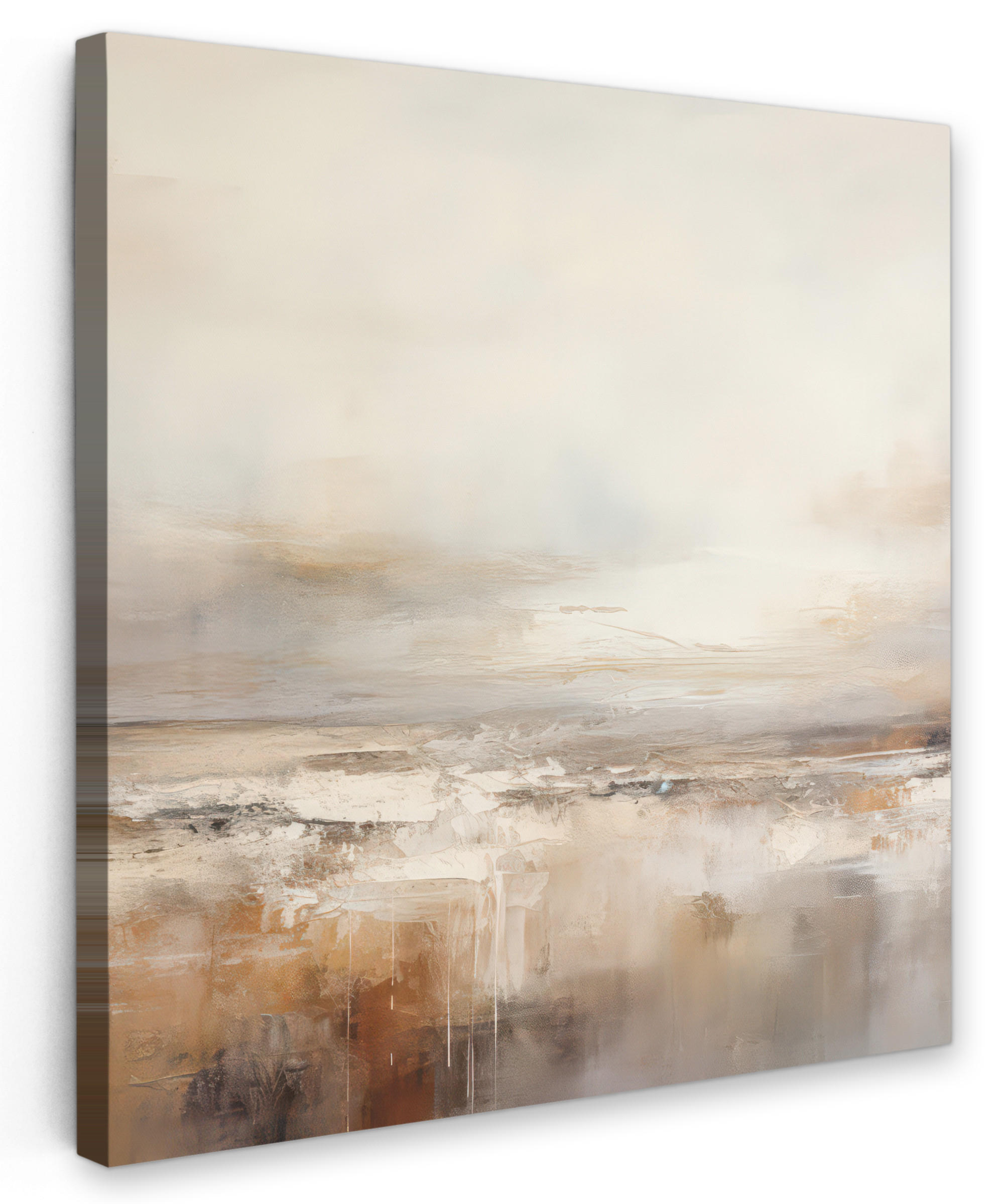 LEINWANDBILD Kunst - Industriell - Grau - Braun - Abstrakt Deko Groß 90x90 cm - Sandfarben, Textil (90/90cm) - MuchoWow