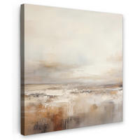 LEINWANDBILD - Kunst - Industriell - Grau - Braun - Abstrakt - 90x90 - Gemälde - Sandfarben, Textil (90/90cm) - MuchoWow