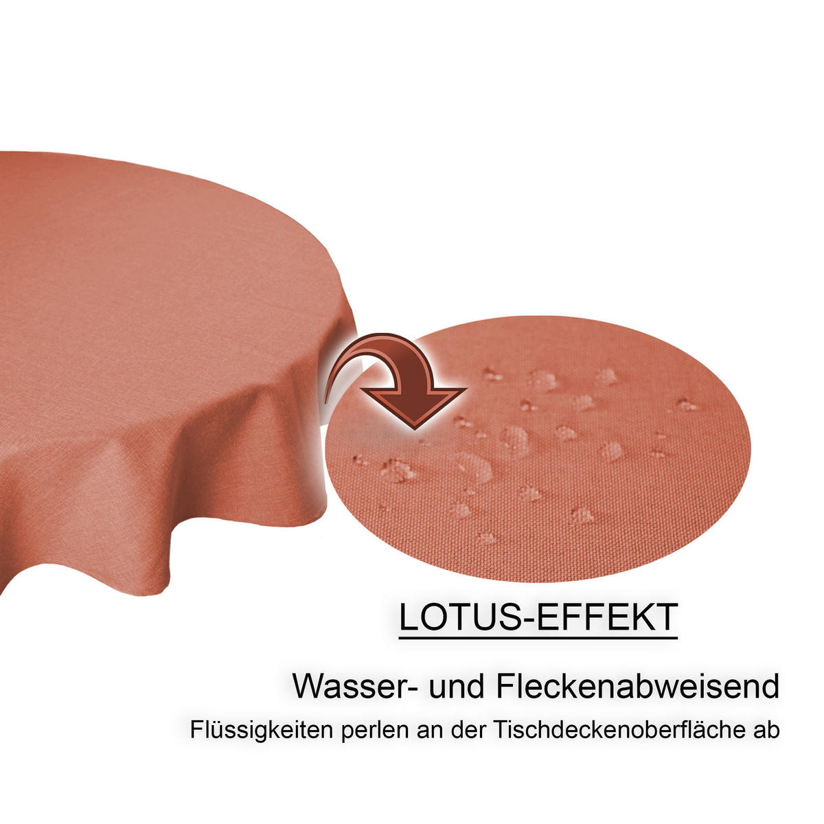TISCHDECKE Leinenoptik 140 cm rund Terracotta - Terracotta, Textil (140cm) - TiborTex
