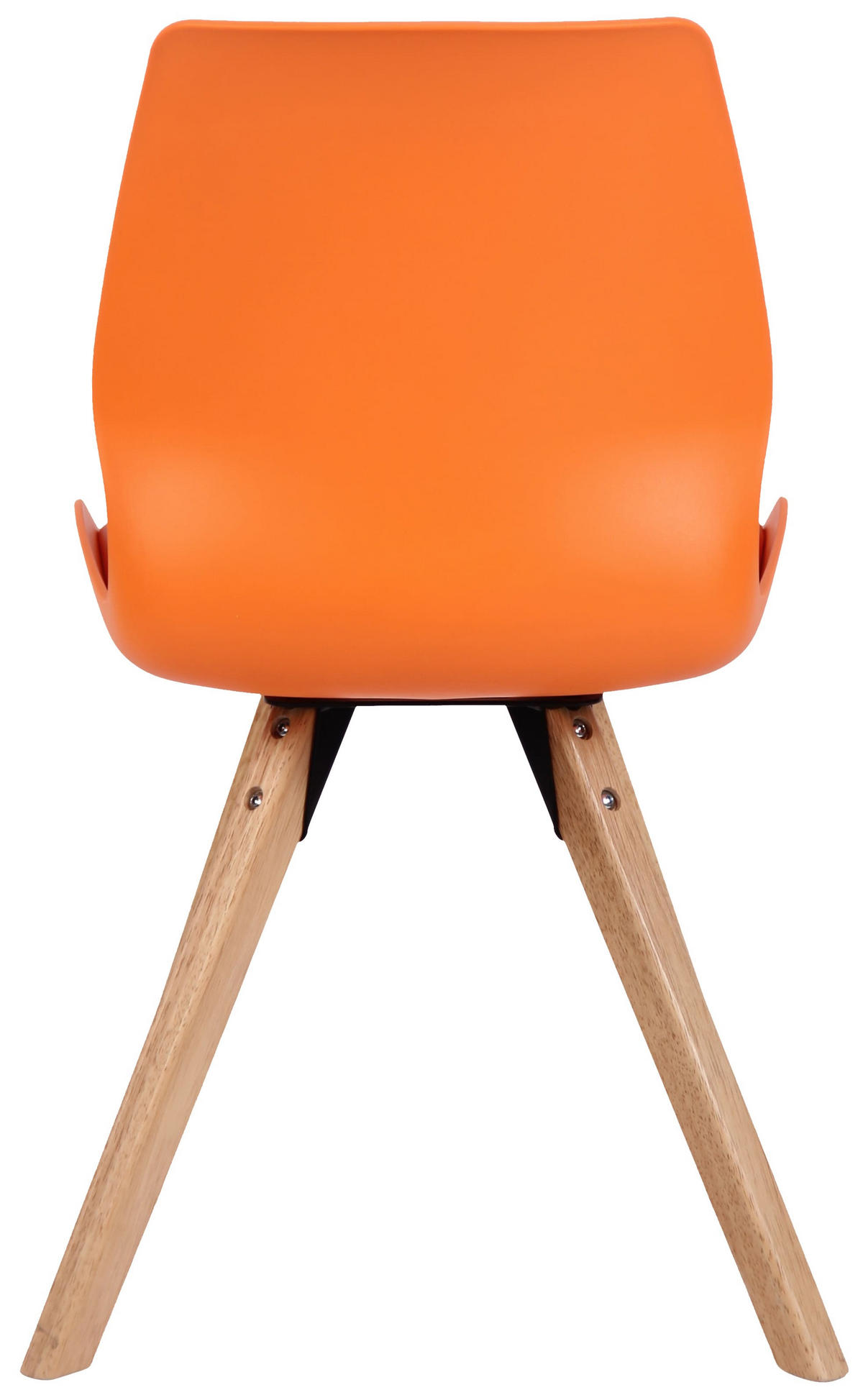 STUHL Kunststoff orange - Eukalyptusholzfarben/Orange, Holz/Kunststoff (49/87.5/58cm) - CLP