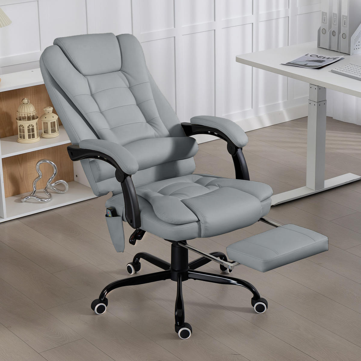 CHEFSESSEL DE-11832 7-Punkt-Massage & 155° Neigung Grau - Grau, Metall (79/121/67cm) - ComfortXL