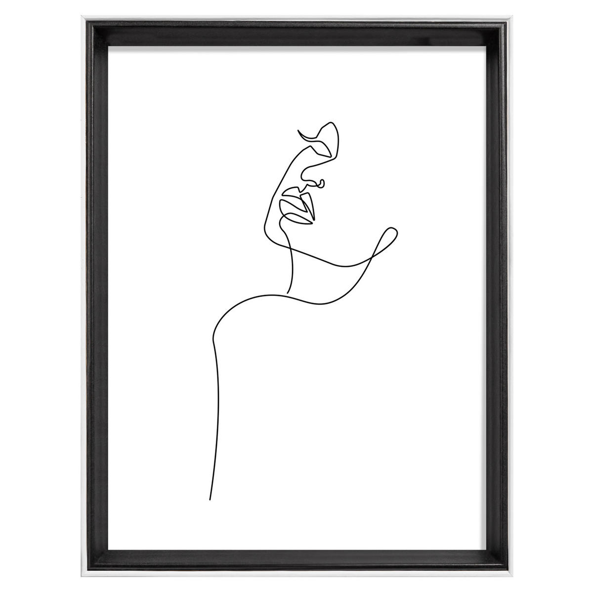 BILDERRAHMEN Silhouette Holzrahmen, 18x24 cm, Schwarz - Schwarz, Holzwerkstoff (20/26/2cm) - walther design