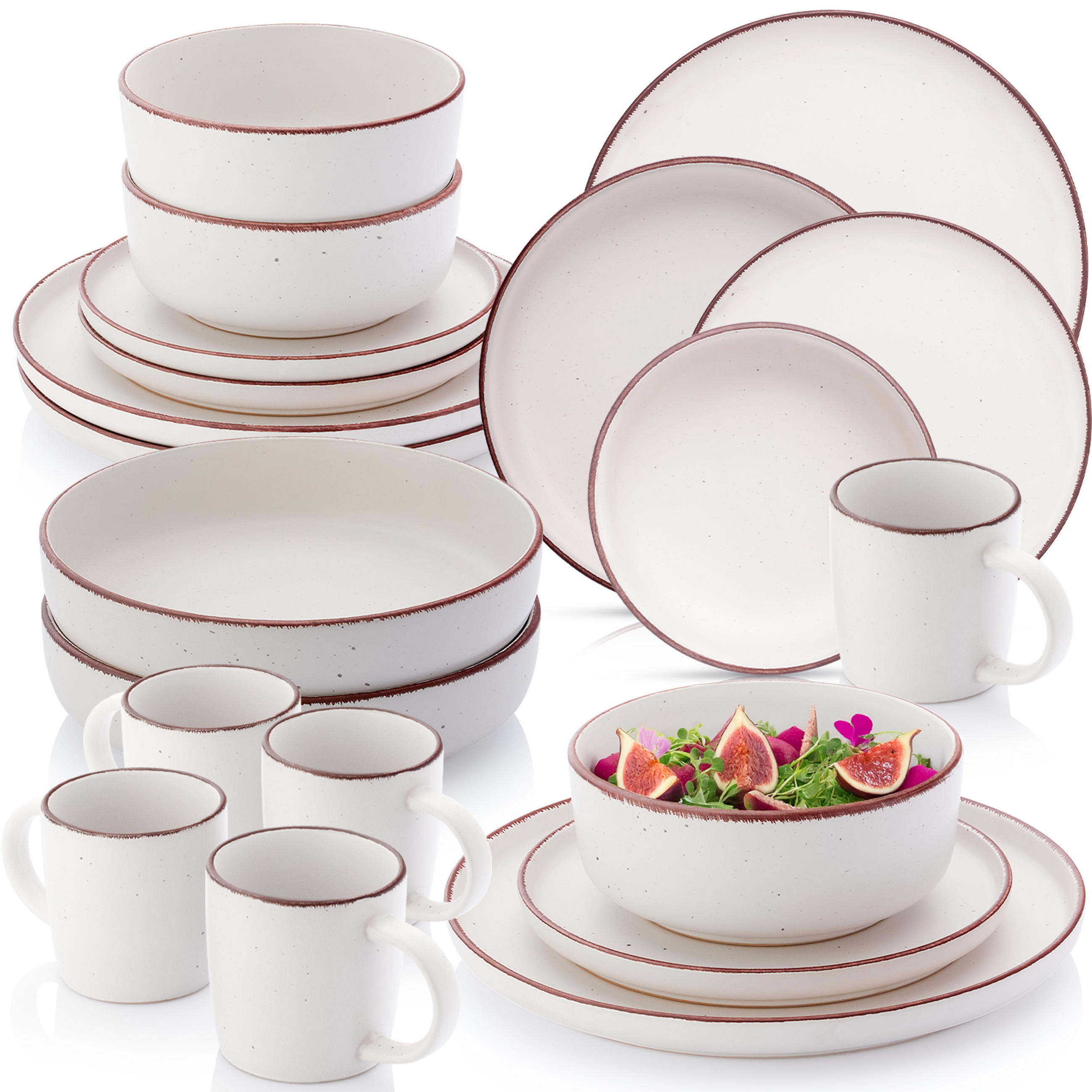 KOMBISERVICE BOMBAY IVORY - 20 teilig aus Steingut - Creme, Stein (27/9.5/27cm) - Sänger