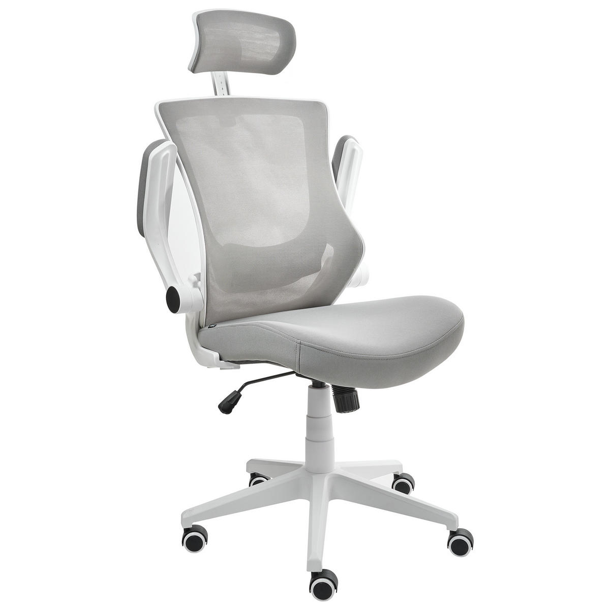 BÜROSTUHL Hellgrau Paladin - Hellgrau, Textil (52/96/56cm) - Beliani