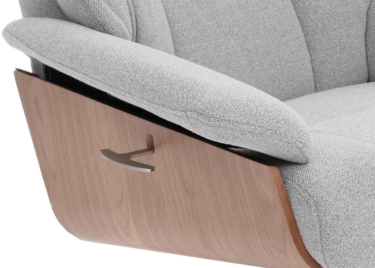 RELAXSESSL + HOCKER Grau - Grau, Textil (81/125/106cm) - MCW