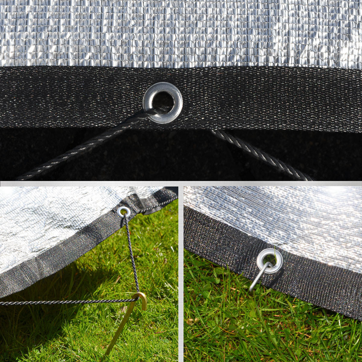 ALUMINIUM-SCHATTENNETZ 2/2 m, Silberfarben - Silberfarben, Metall (200/200cm) - Amanka