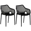 GARTENSTUHL 2er Set Kunststoff schwarz - Schwarz, Kunststoff (57/81/60cm) - CLP