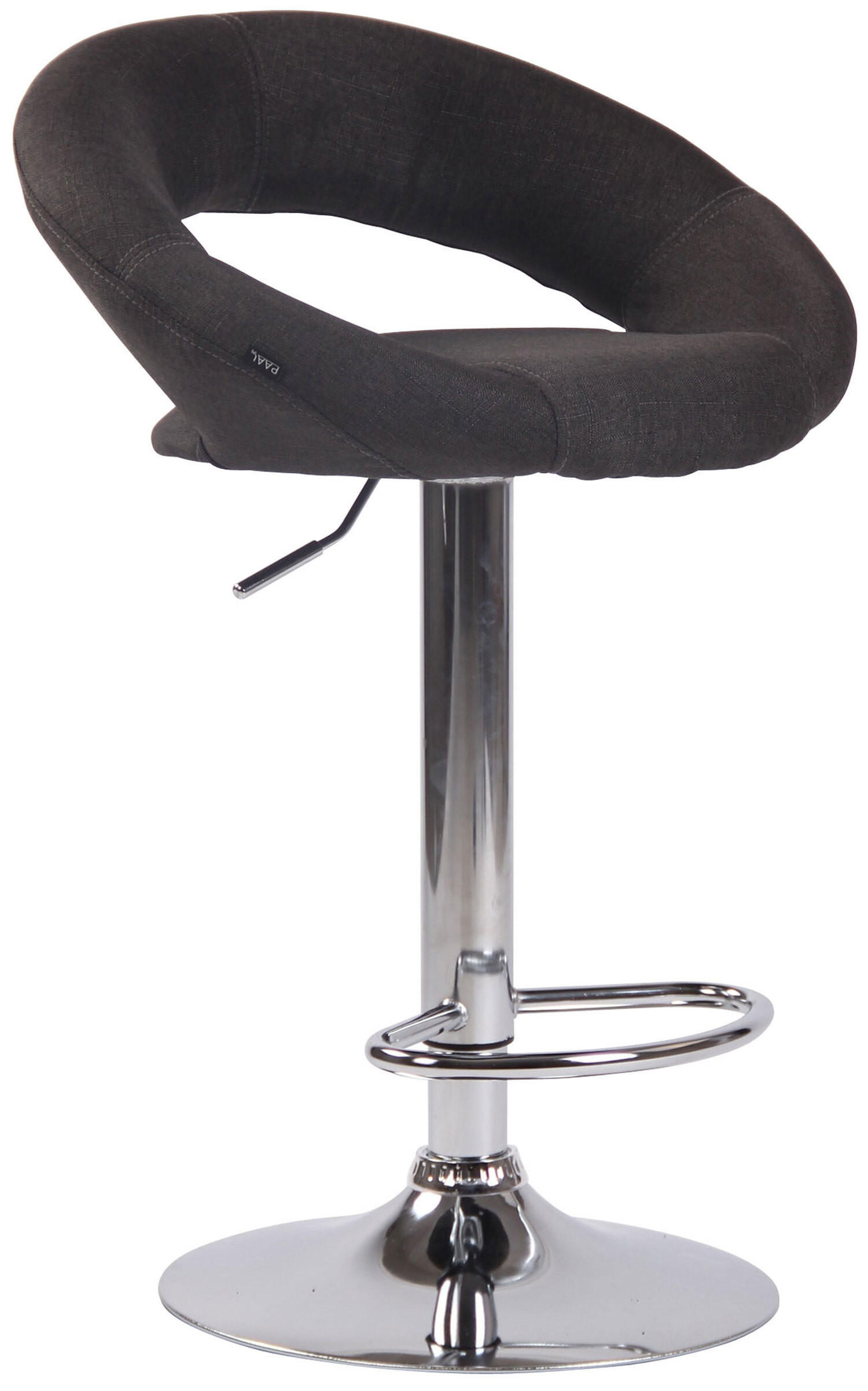 BARHOCKER Olin, Gestell Metall in Chromoptik, Stoff Dunkelgrau - Chromfarben/Dunkelgrau, Textil/Metall (53/100/47cm) - TPFLiving