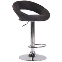 BARHOCKER Olin, Gestell Metall in Chromoptik, Stoff Dunkelgrau - Chromfarben/Dunkelgrau, Textil/Metall (53/100/47cm) - TPFLiving