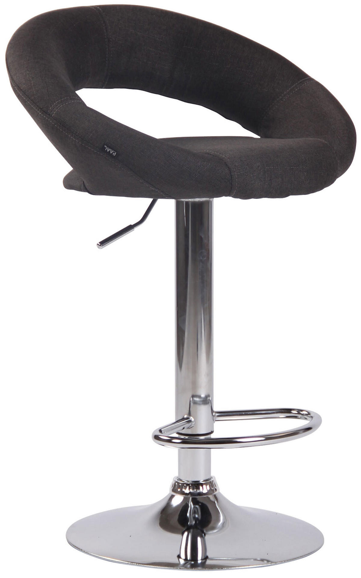 BARHOCKER Olin, Gestell Metall in Chromoptik, Stoff Dunkelgrau - Chromfarben/Dunkelgrau, Textil/Metall (53/100/47cm) - TPFLiving