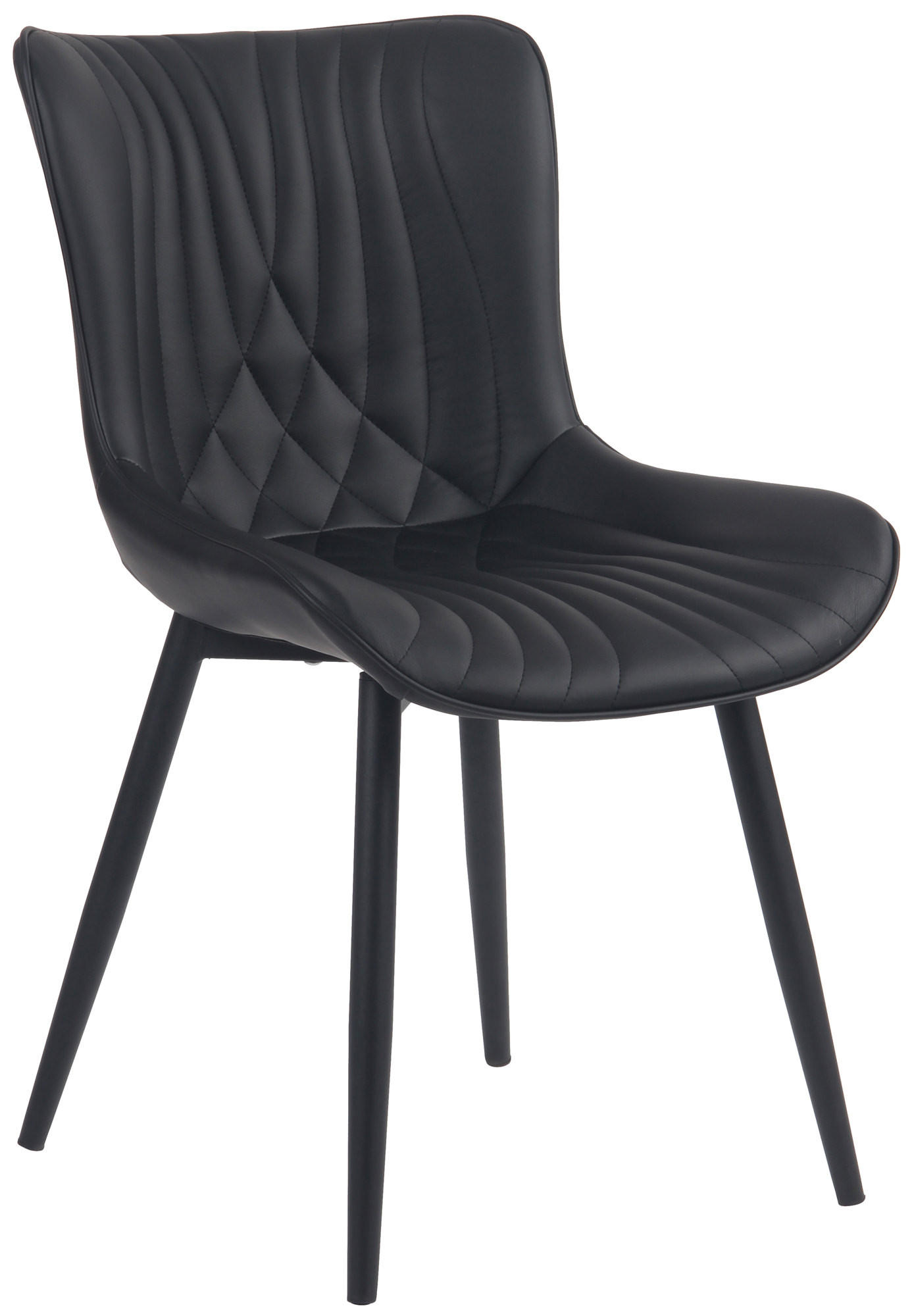 STUHL Lederlook schwarz - Schwarz, Textil/Metall (50/80.5/62cm) - CLP