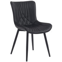 STUHL Lederlook schwarz - Schwarz, Textil/Metall (50/80.5/62cm) - CLP