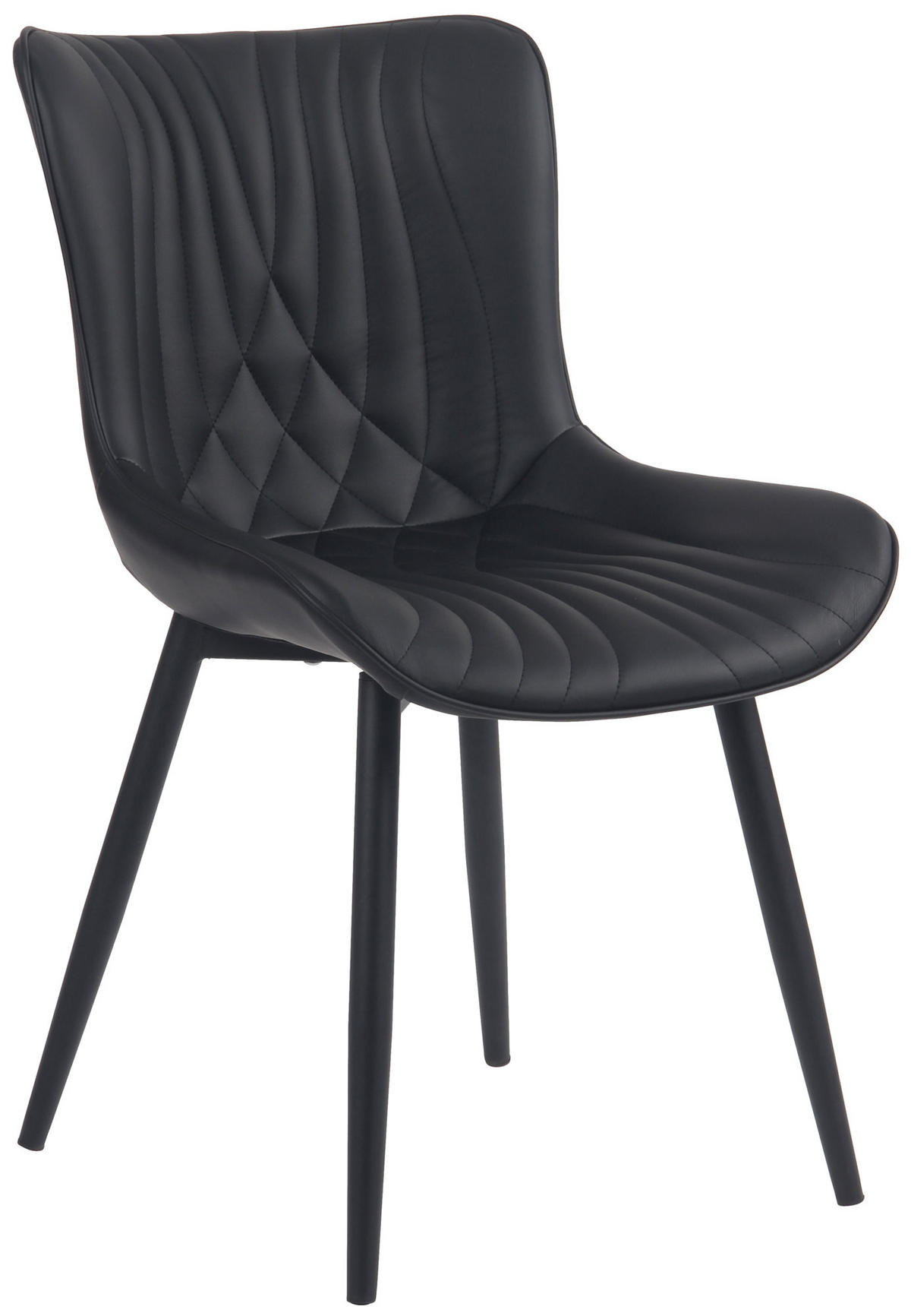 STUHL Lederlook schwarz - Schwarz, Textil/Metall (50/80.5/62cm) - CLP