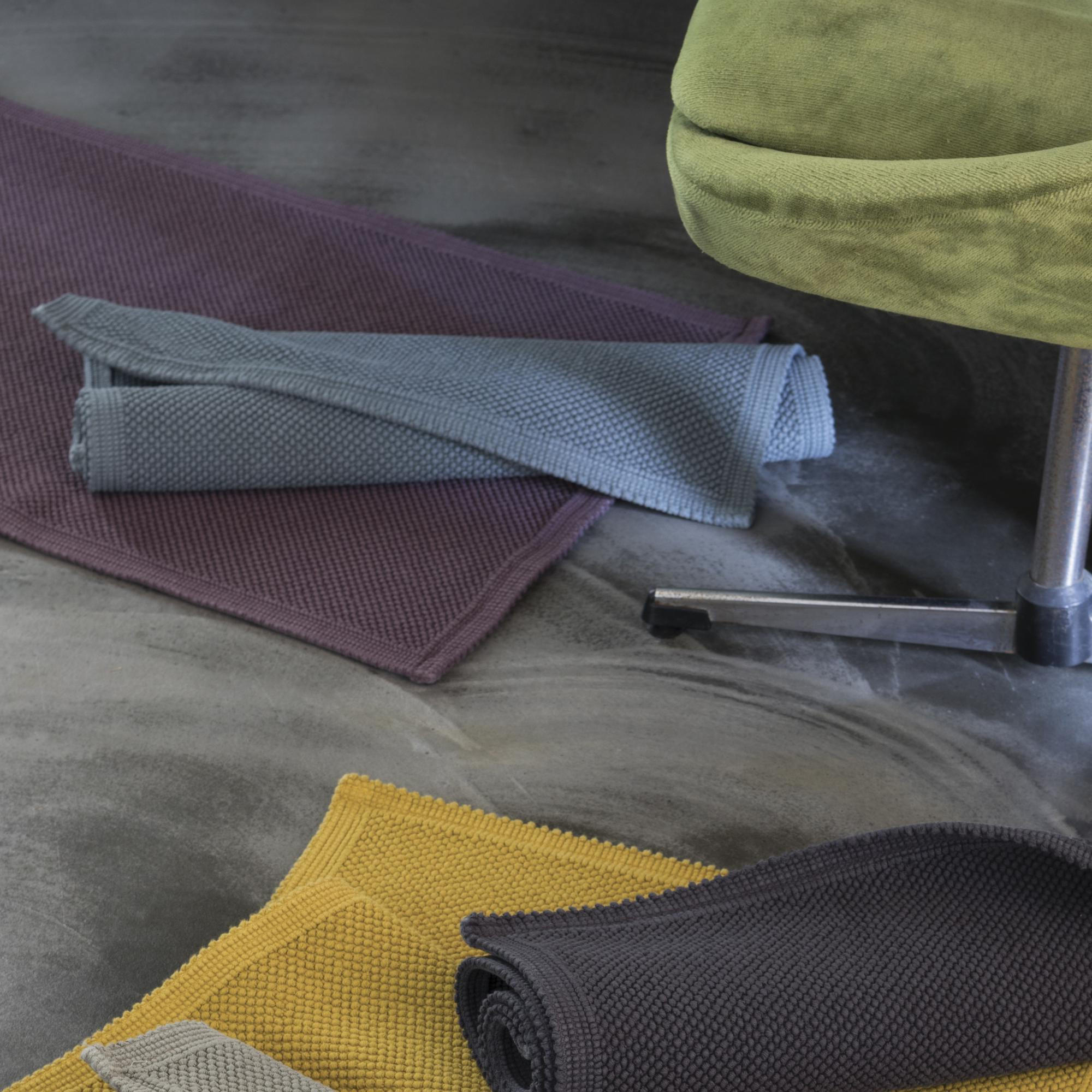 BADEMATTE Etia indigoblau 54 x 64 cm - Blaugrau, Textil (54/64cm) - Vivaraise