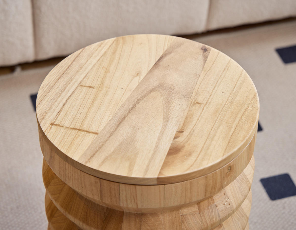 POUF Holz Braun - Braun, Textil (34.5/42/34.5cm) - Nordlys