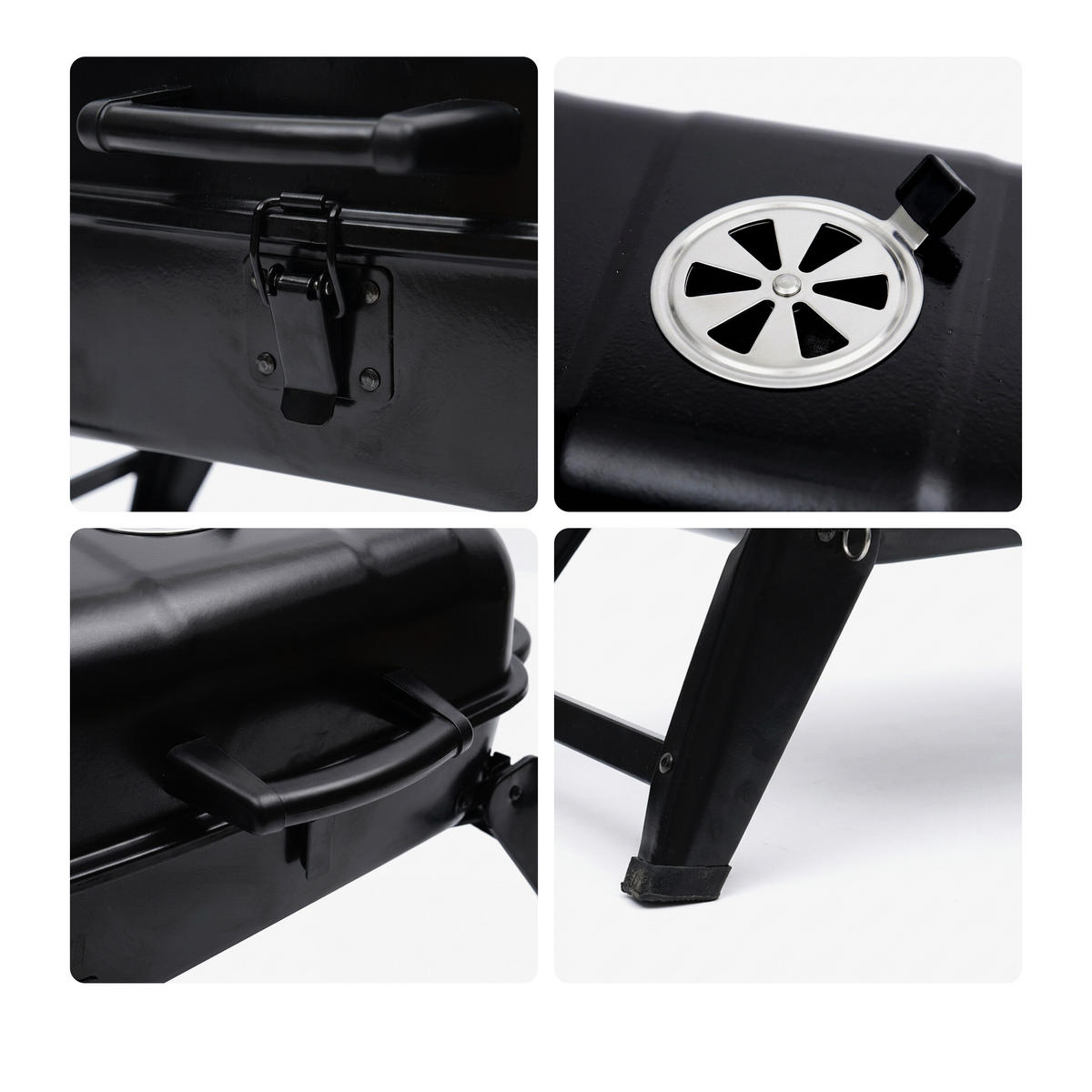 TISCHGRILL - Schwarz, Metall (59/34/36cm) - Relaxdays