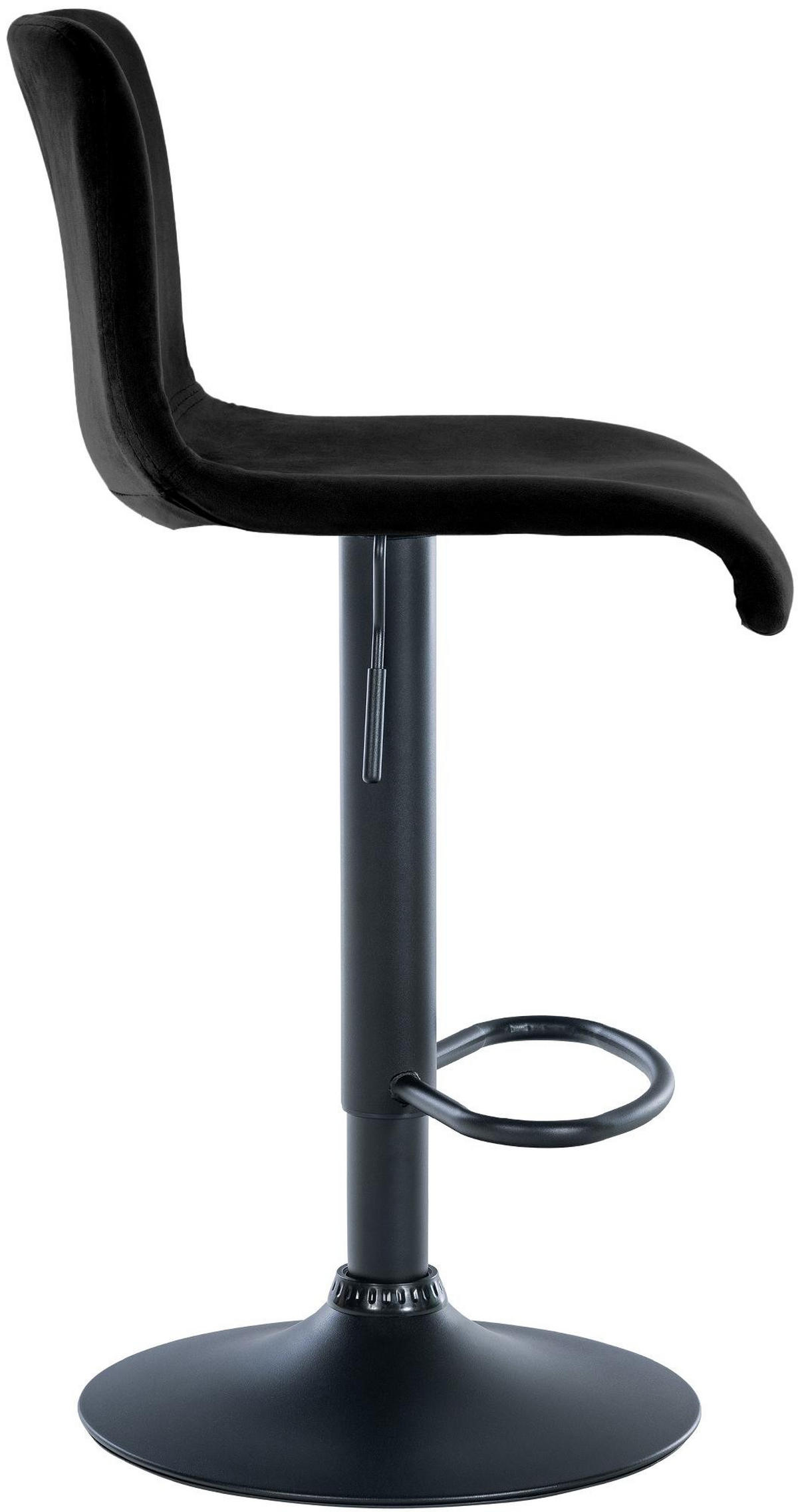 BARHOCKER Samt Schwarz - Schwarz, Textil (39/83/36cm) - CLP