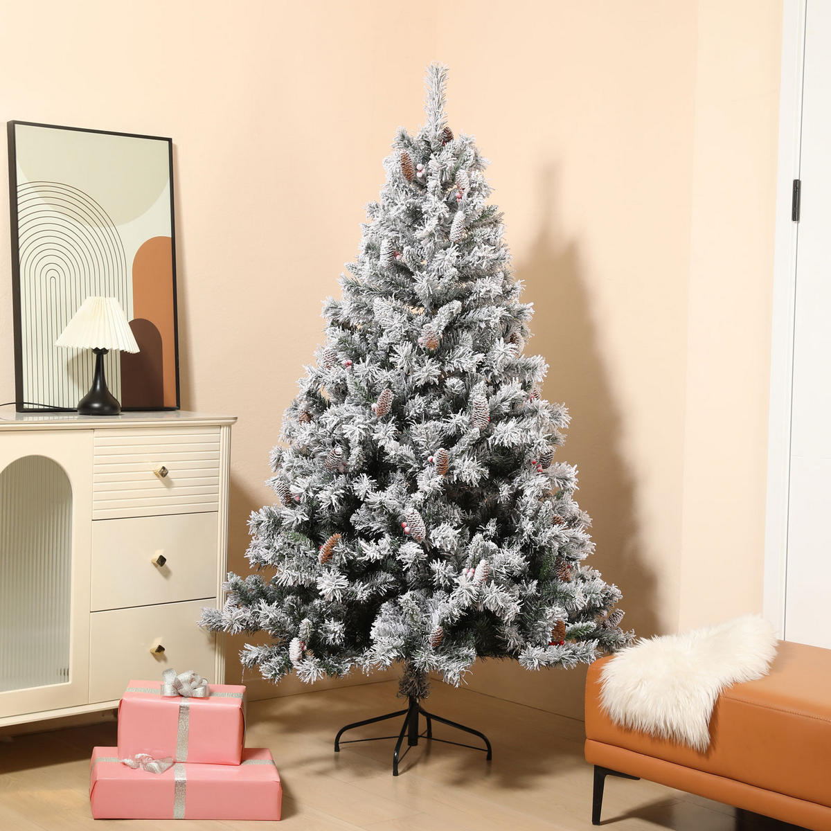 WEIHNACHTSBAUM künstlich - Weiß, Kunststoff (90/180cm) - SVITA