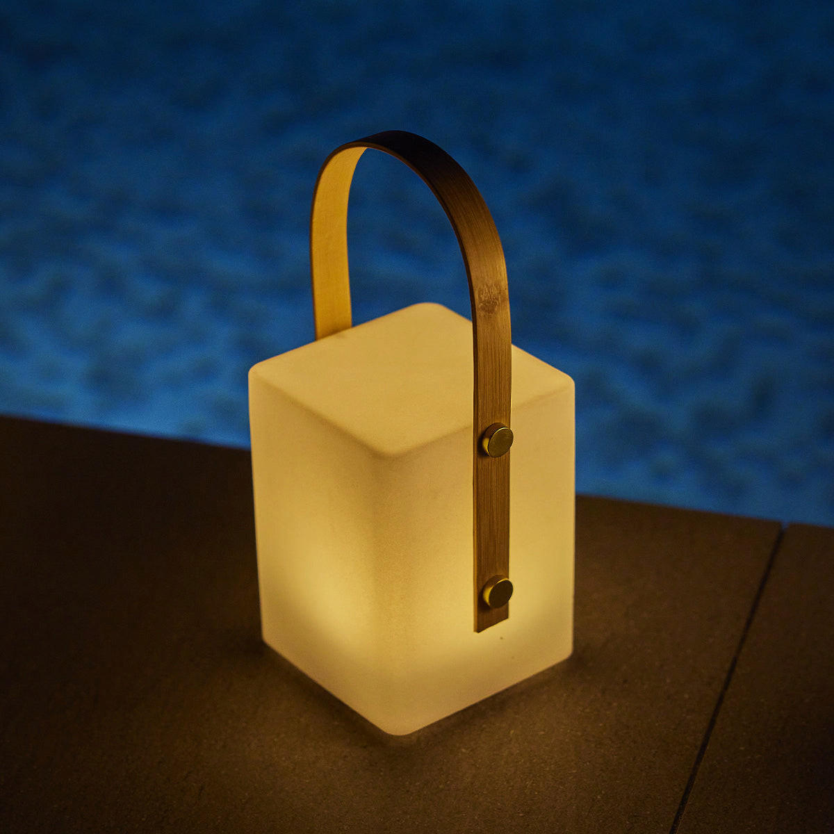 LED-LATERNE TIKY hellbraun - Hellbraun, Holz (12/12/27cm) - Lumisky