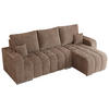 ECKSOFA KIRASSO L Braun Cord - Braun/Grau, Textil (245/147cm) - MKS