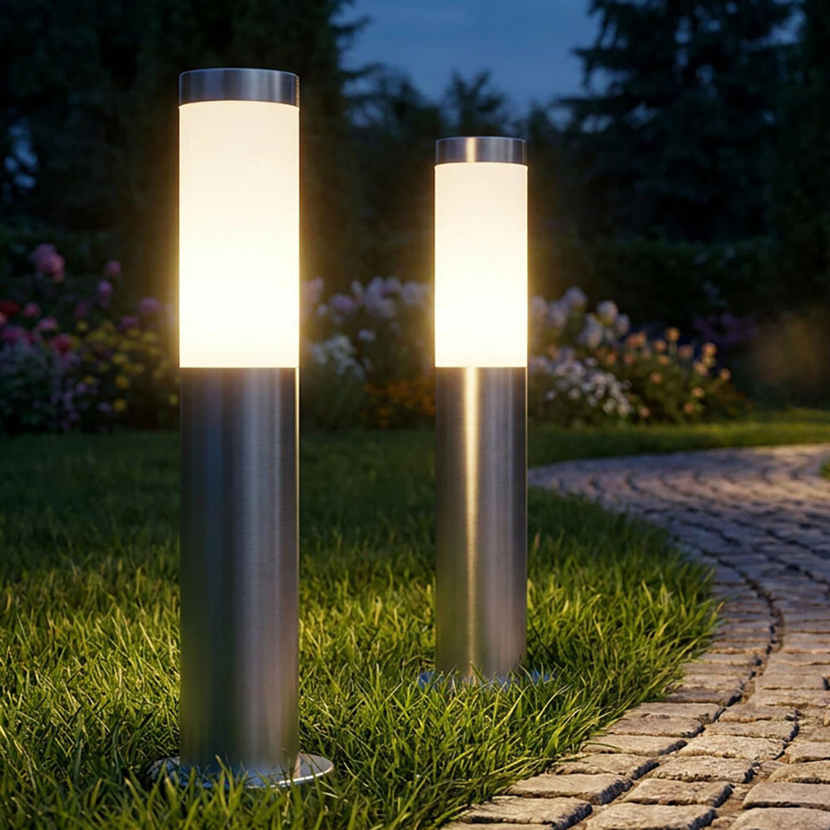 LED STEHLEUCHTE Silber Modern - Silberfarben, Metall (7.8/7.8/45cm) - Globo Lighting