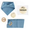 BABY Geschenkset 4-tlg. zur Geburt mit Halstuch, Rassel, Karte, Schmusetuch navyblau - Dunkelblau, Textil (10/10cm) - Sämann – make a difference.