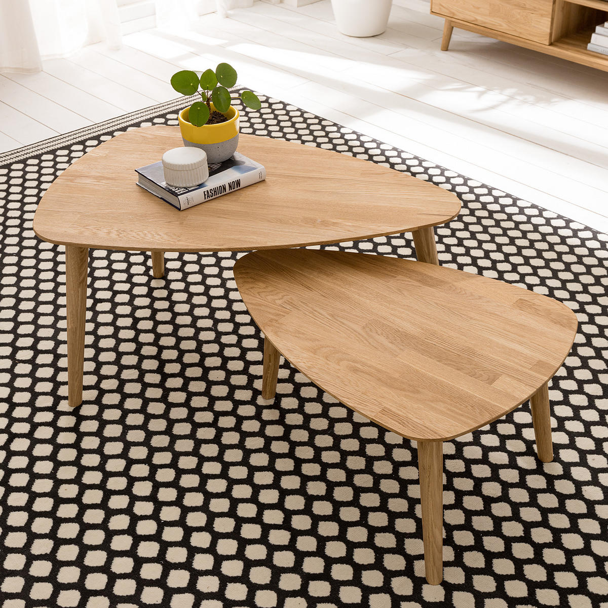 COUCHTISCH - Massivholz - Eichefarben/Braun, Eichenholz/Holz (50/70/36cm) - home24