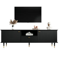 TV-SCHRANK mit Stauraum 170 x 36 x 54 cm MDF Black - Schwarz, Holzwerkstoff (36/54/170cm) - Beauniv