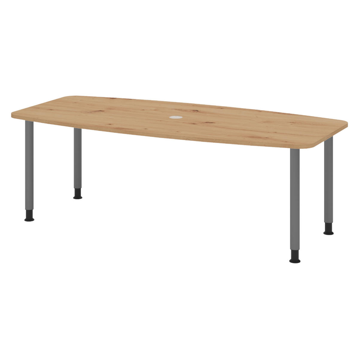 KONFERENZTISCH klein KT22 103/220/74 cm in Wildeiche/Füße in Graphitfarben - Wildeiche/Graphitfarben, Holzwerkstoff (103/220/74cm) - bümö