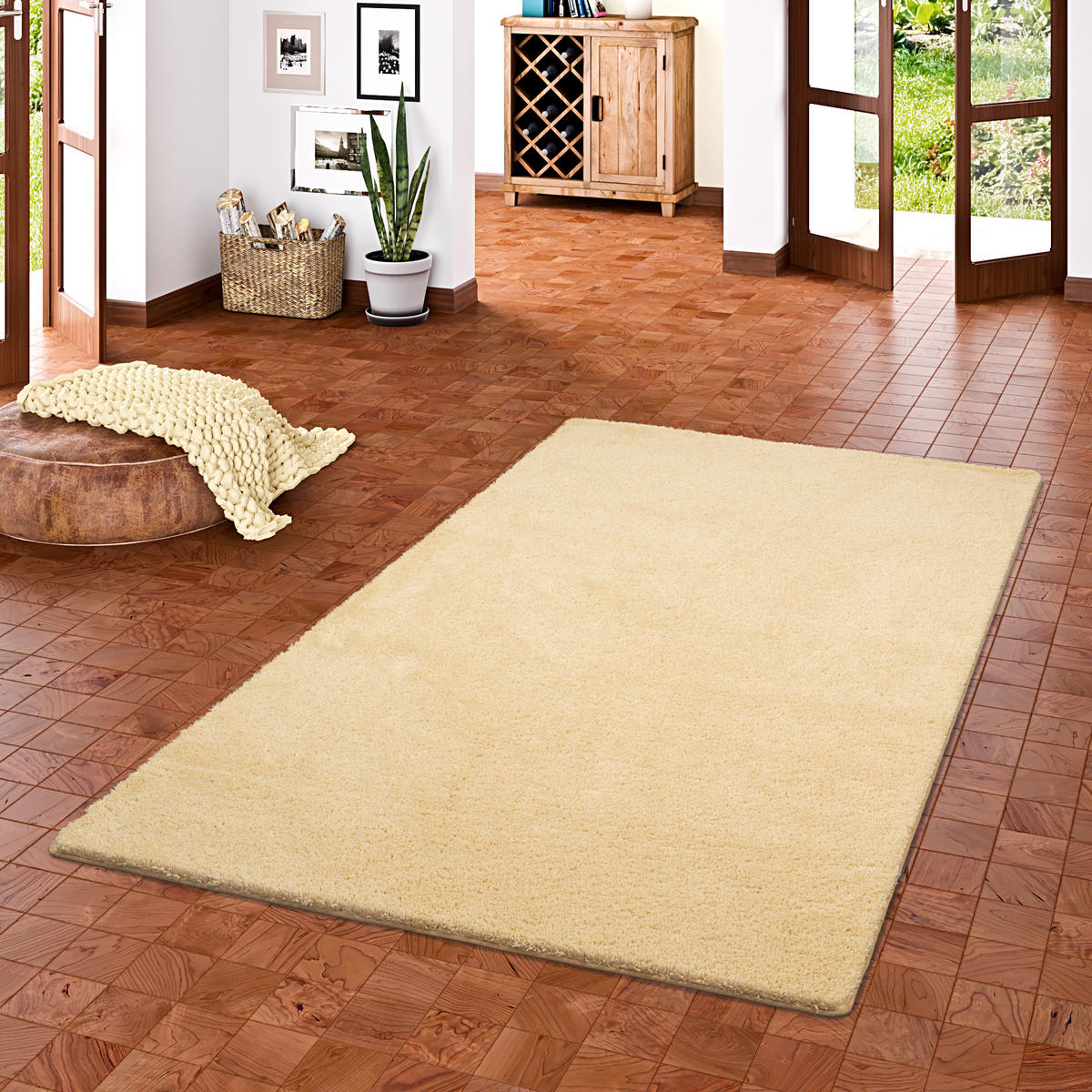 HOCHFLOR SHAGGY TEPPICH PALACE - Naturfarben, Textil (80/200cm) - Snapstyle