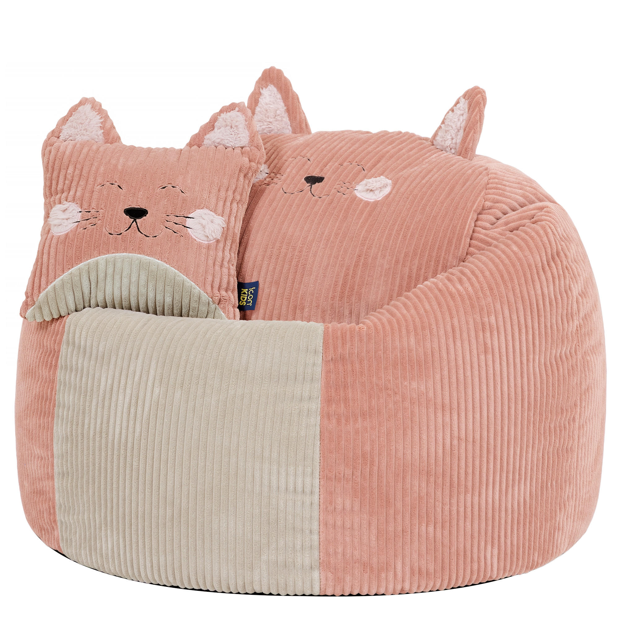 KINDERSITZSACK Cord Katze - Pink, Textil (74/53/74cm) - icon