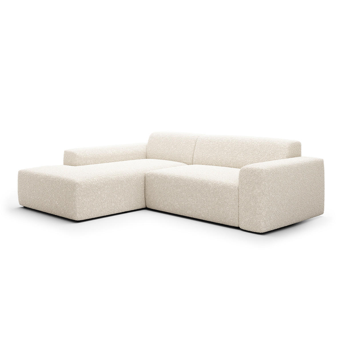 ECKSOFA Torino 3 Sitzplätze Beige - Beige, Holz (254/190cm) - Petits-meubles