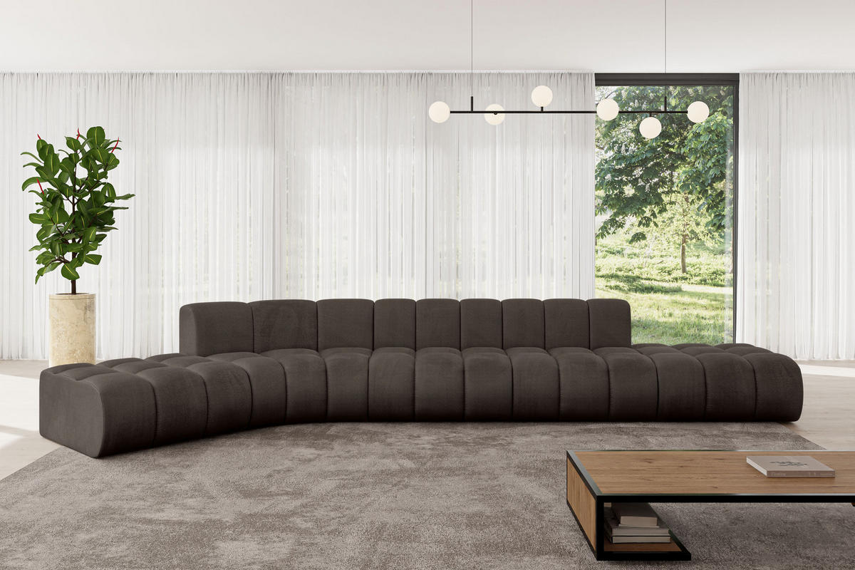 ECKSOFA modulares Sofa Solven-L2 - 471x174x70 cm Braun - Braun, Holzwerkstoff/Textil (471/174cm) - ALTDECOR