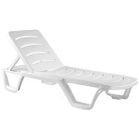 GARTENLIEGE Kunststoff weiß - Weiß, Kunststoff (54/30/187cm) - CLP
